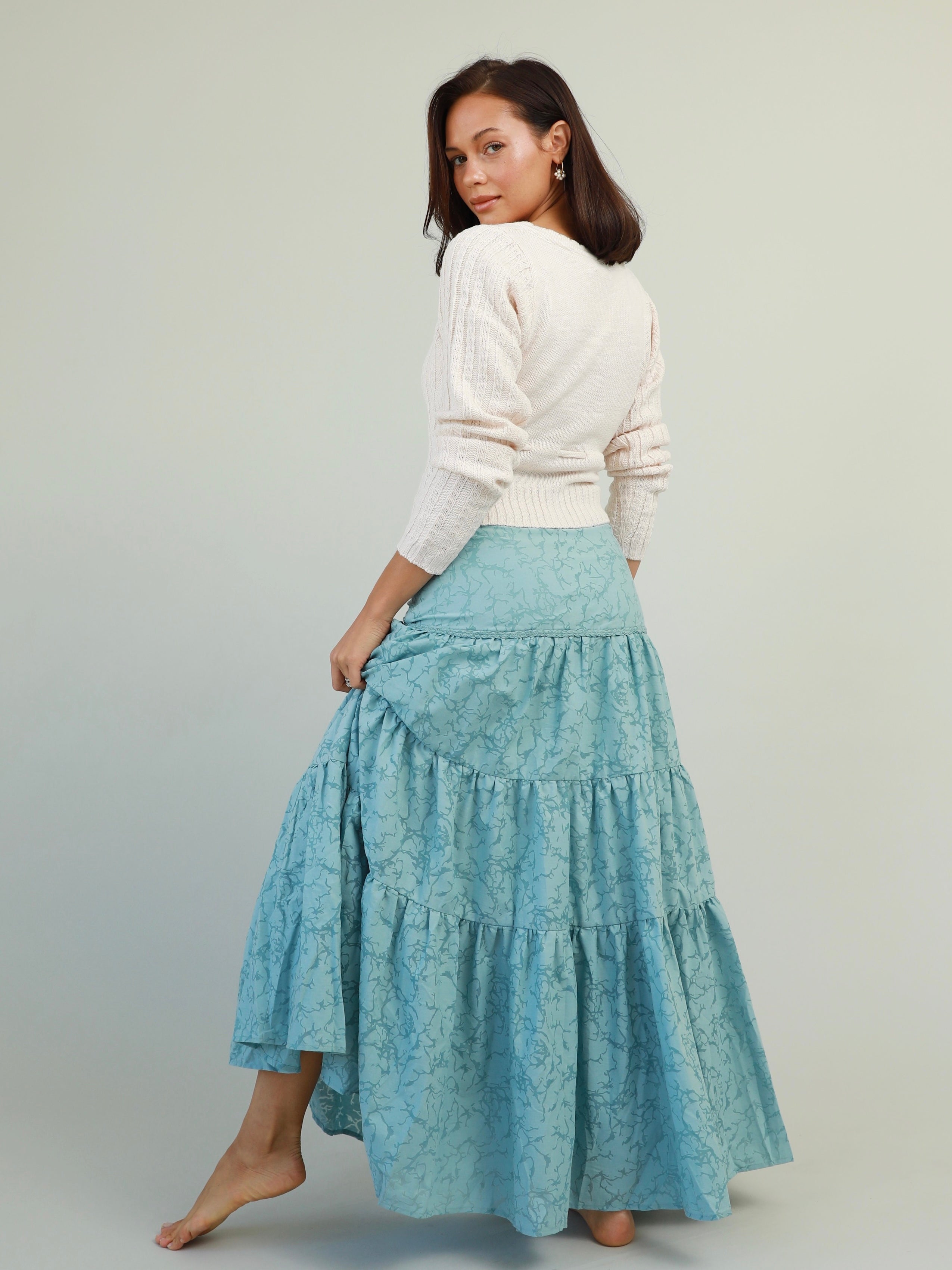 Alice Tiered Skirt for Women - Flowy A-Line Midi Skirt with Pockets | Perfect for Casual Wear, Office Outfits & Summer Dresses