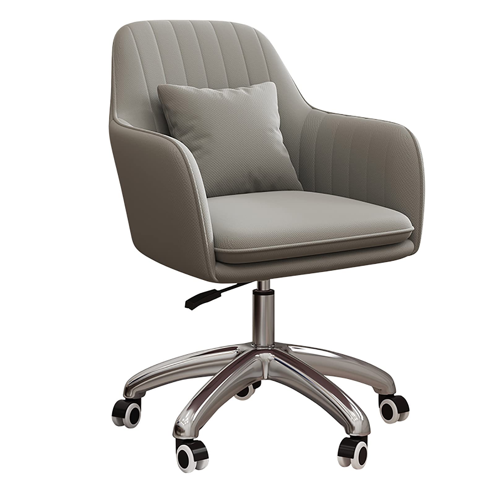 Ergonomic Velvet Swivel Office Chair - Soft Comfortable Adjustable Height Tufted Upholstered Desk Chair for Home Office, Vanity & Computer Work (Grey, 60x60x80-90cm) - Perfect for Executive Workspaces, Gaming Setups & Relaxing Reading Nooks