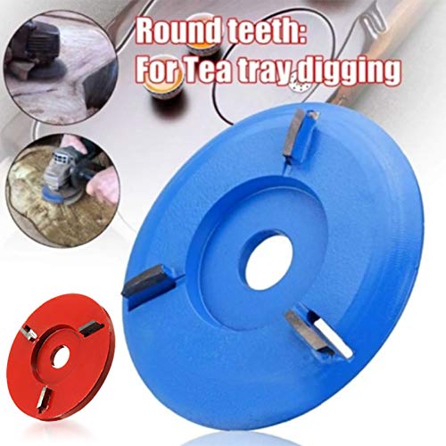 4-Tooth Wood Carving Disc for 16mm Angle Grinder - Woodworking Engraving & Milling Cutter (Red Arc) - Perfect for DIY Wood Crafts, Furniture Making & Artistic Carving Projects