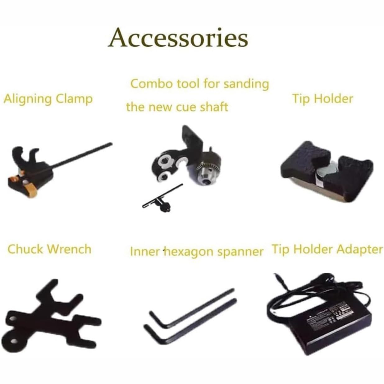 7 in 1 Billiard Snooker Pool Cue Tip Repair Tool Kit - Professional Cue Tip Clamp, Leather Replacement & Shaft Straightener for Pool Players - Perfect for Home Game Rooms & Billiard Clubs