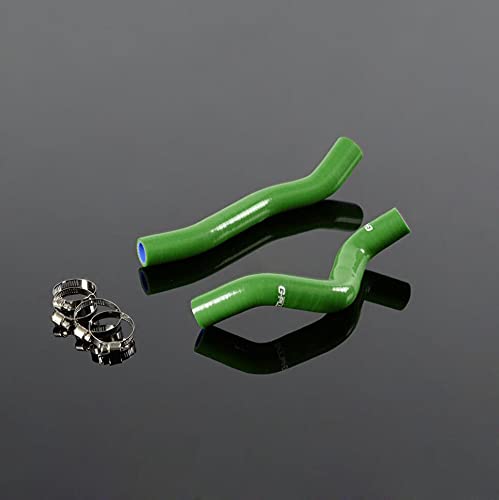 PIT66 Silicone Radiator Hose Kit for 2008-2013 Kawasaki KFX450R - Green with Clamps | ATV Cooling Upgrade