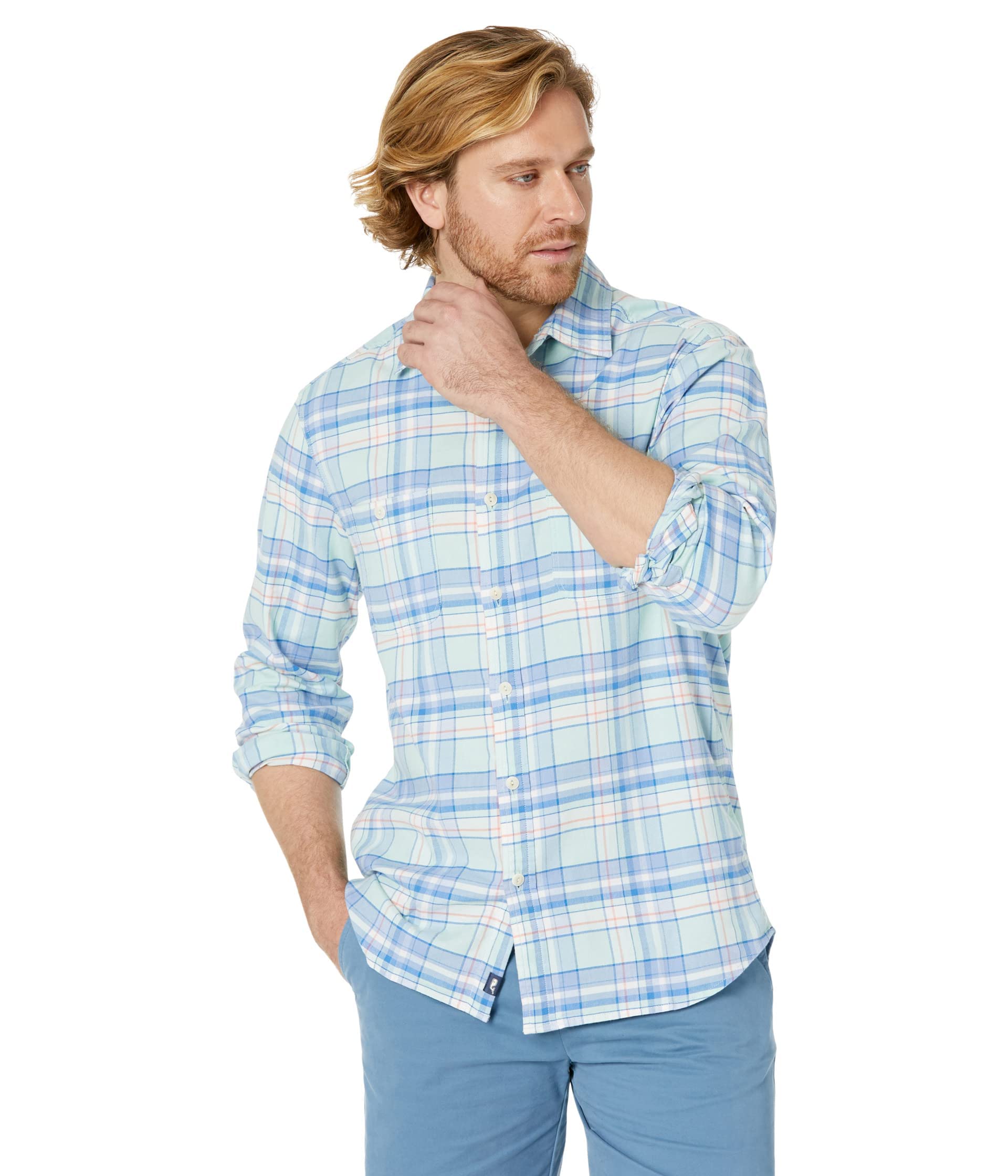 Vineyard Vines Men's Classic Fit Plaid Island Twill Button-Down Shirt | Casual & Dressy Shirt for Work, Parties & Outdoor Events