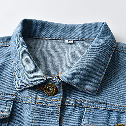 Stylish Nouveau Toddler Baby Girls Denim Jacket - Long Sleeve Button Up Jean Coat for Kids | Perfect for Casual Outfits, Playdates & Outdoor Adventures