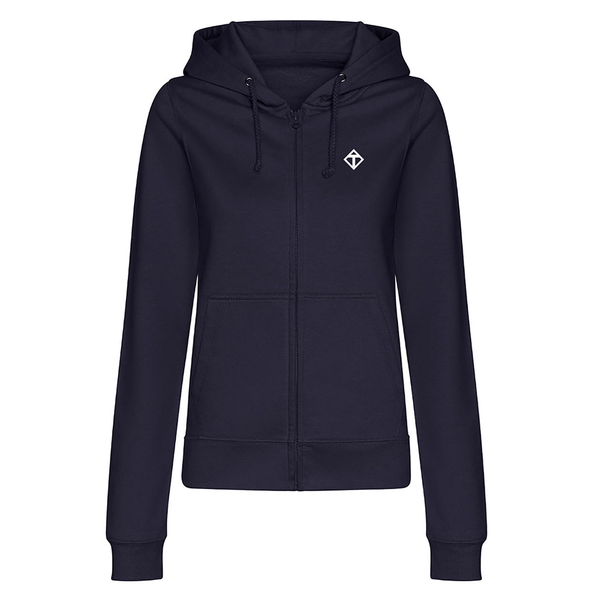 Navy Blue Diamond Pattern Women's Hoodie - Cozy & Stylish Pullover for Casual Wear, Lounge & Outdoor Activities