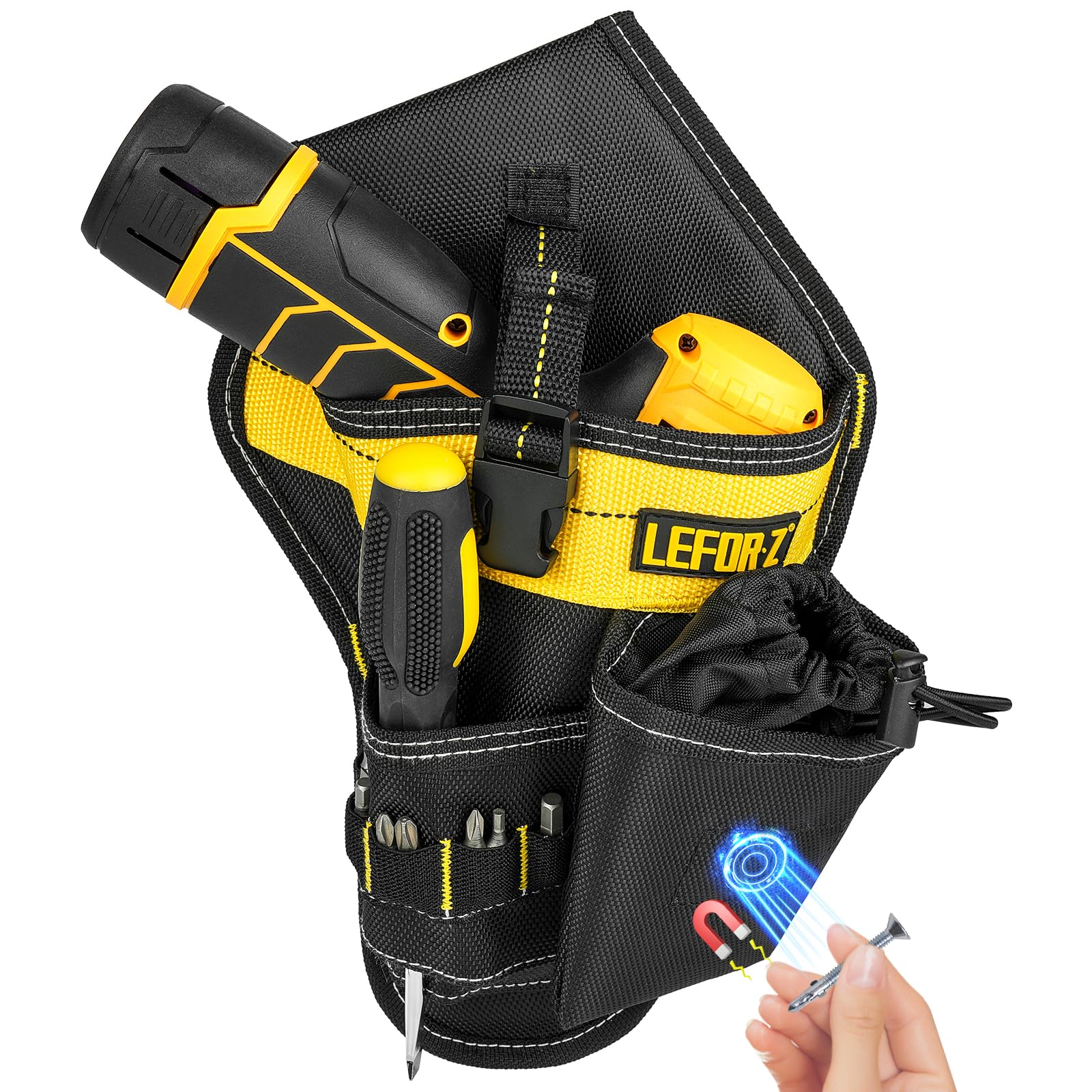 Heavy-Duty Drill Holster for Tool Belt - Universal Drill Holder & Pouch Fits Most Cordless Drills - Perfect for Construction, DIY Projects & Electricians Work Gear