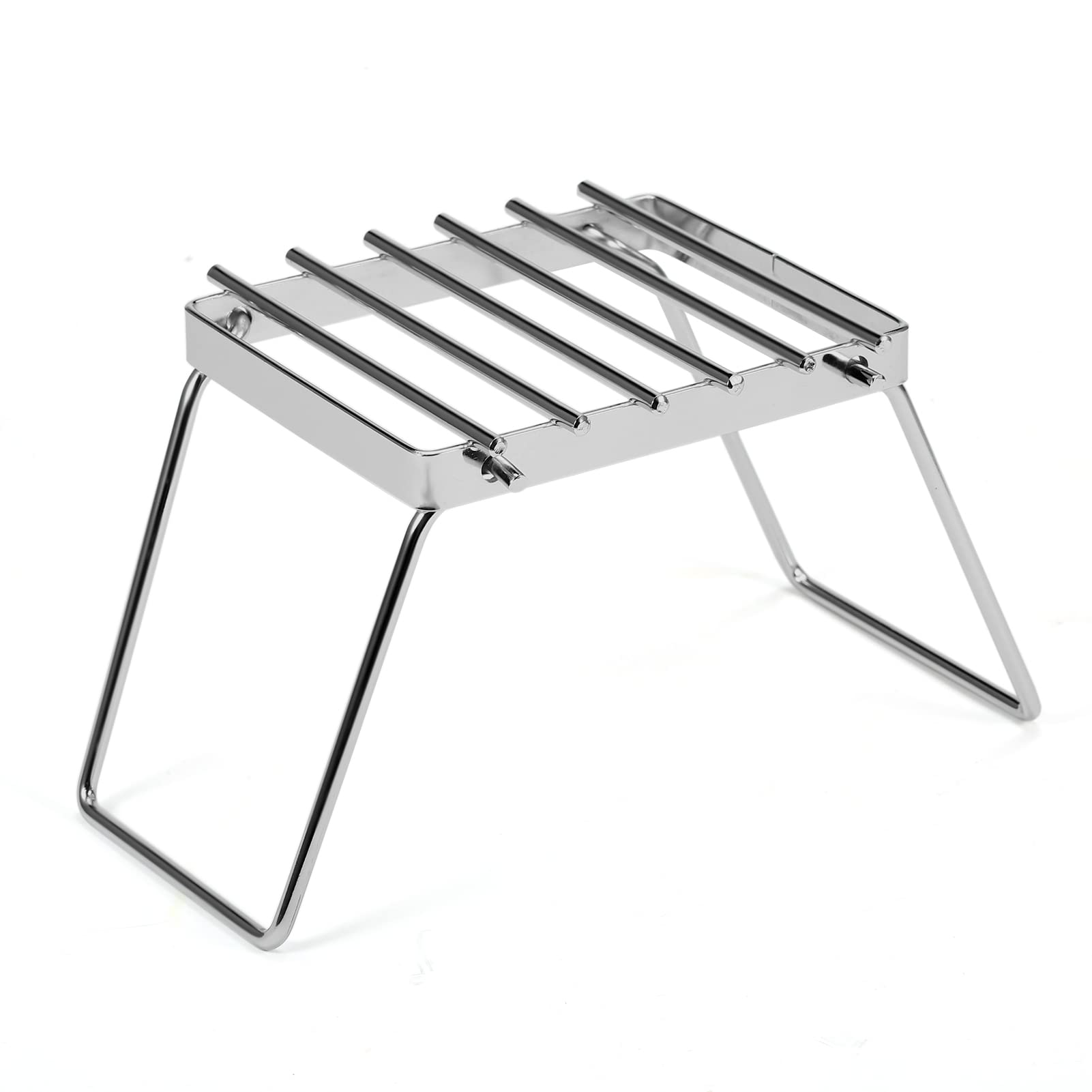 Portable Stainless Steel Folding Campfire Grill Stand - Multifunctional Gas Stove Grate for Outdoor Camping, Picnics & Backpacking Adventures