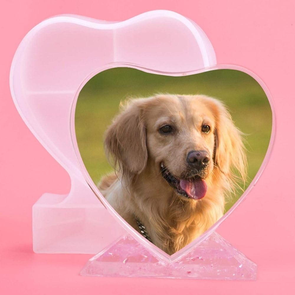 SNOOGG 2-Pack Heart Photo Stand & Hexagon Epoxy Resin Mold Set - DIY Wedding, Birthday Gifts & Clay Crafts | Perfect for Resin Jewelry, Home Decor & Handmade Gifts