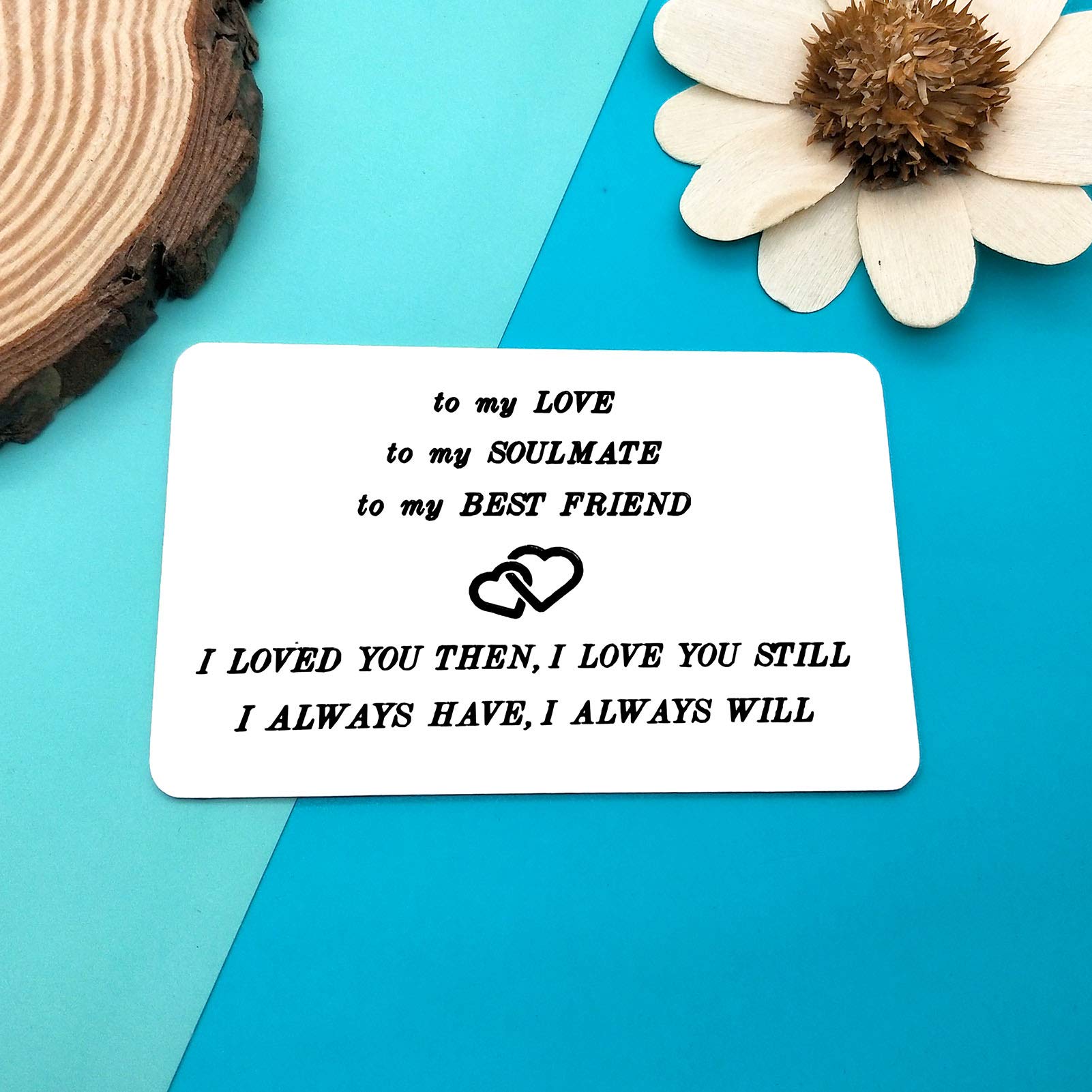 Personalized Engraved Wallet Card Gift for Husband, Wife, Boyfriend, Girlfriend - Anniversary, Valentine's Day, Wedding, Christmas & Birthday Gift - Romantic 'I Love You' Keepsake for Couples - Perfect for Everyday Carry, Special Occasions & Surprise Love Notes