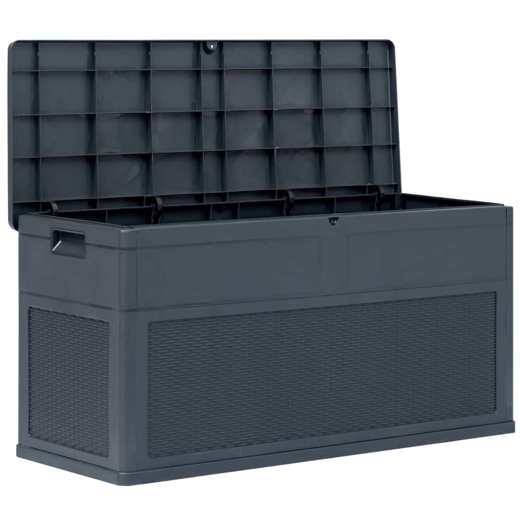84.5 Gal Outdoor Deck Storage Box - Waterproof Patio Furniture Cover for Garden, Pool Supplies & Outdoor Mats | Heavy-Duty Anthracite Design | Fast Shipping | Perfect for Backyard, Poolside & Patio Organization