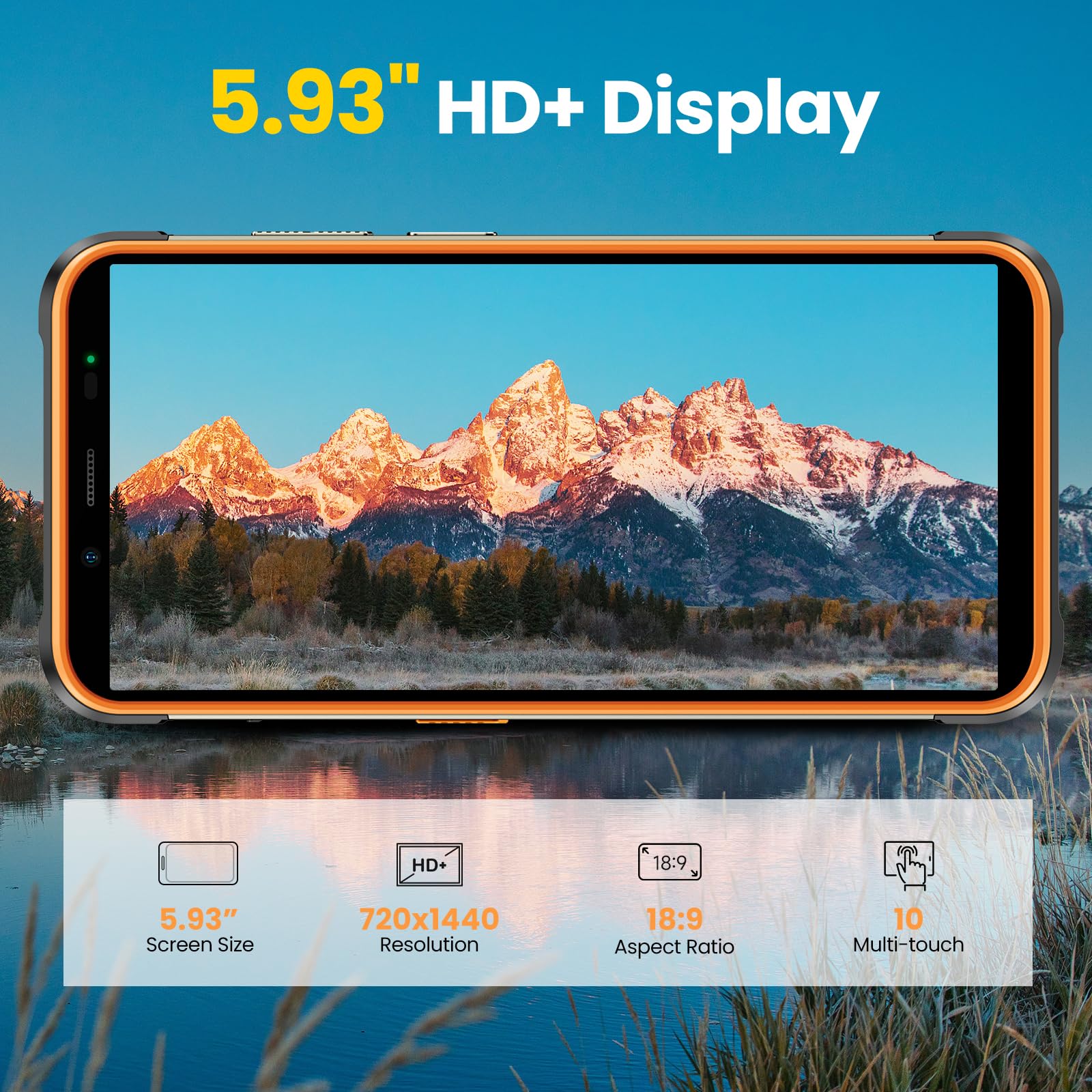 Ulefone Power Armor 16S Rugged Smartphone - 9600mAh Long-Lasting Battery, 122dB Super Loud Speaker, 16GB+128GB Storage, 50MP HD Camera | 5.93
