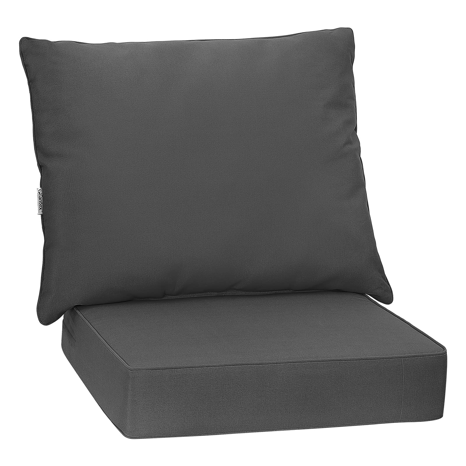 Giantex 6 Inch Thick Patio Cushion Set - Waterproof Deep Seat & Back Cushions with Ties for Outdoor Furniture, High Resilient Replacement Cushions - Perfect for Patio Chairs, Sun Loungers, and Indoor Floor Seating