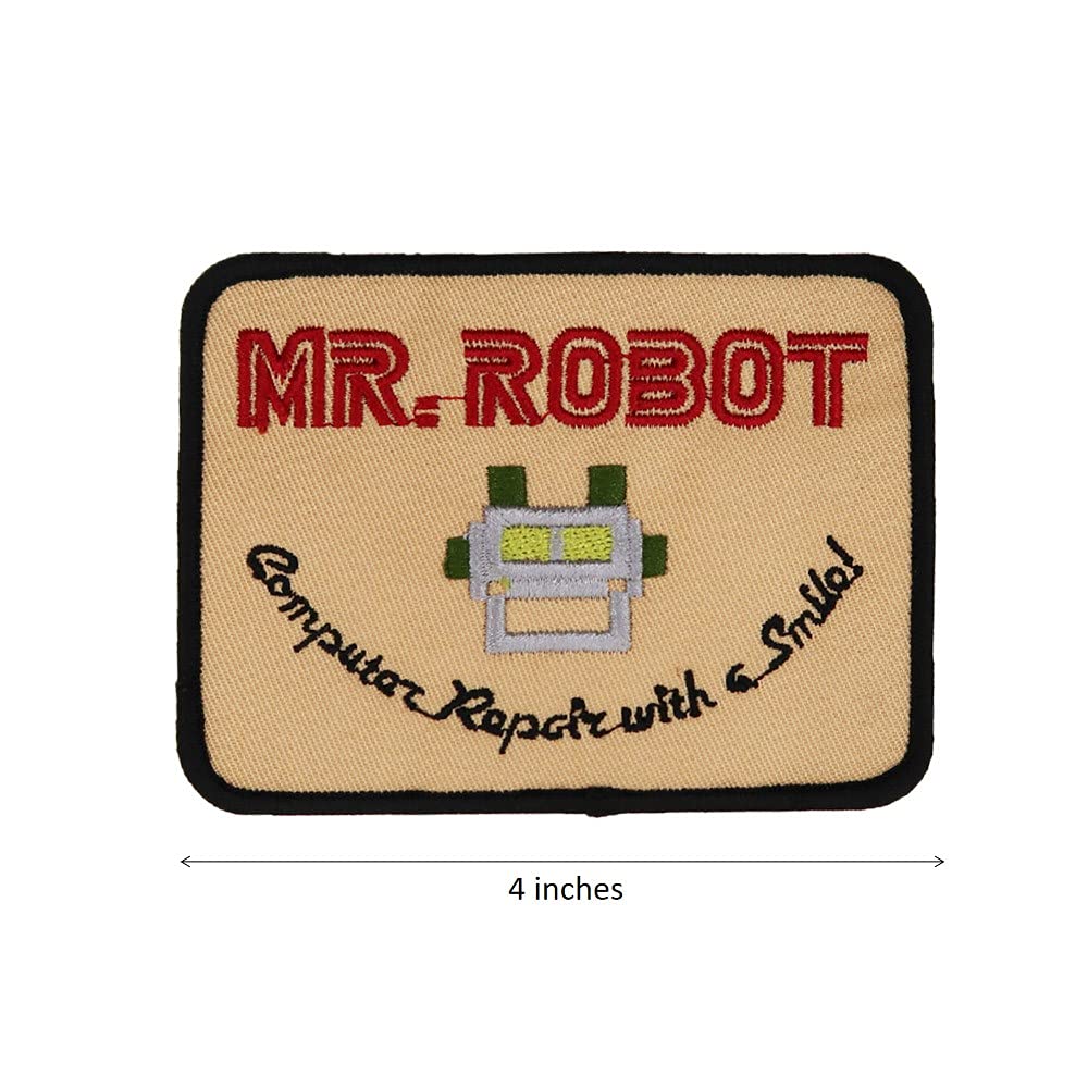 Mr. Robot Embroidered Iron On Patch for DIY Halloween Costume - Perfect for Jackets, Backpacks & Cosplay