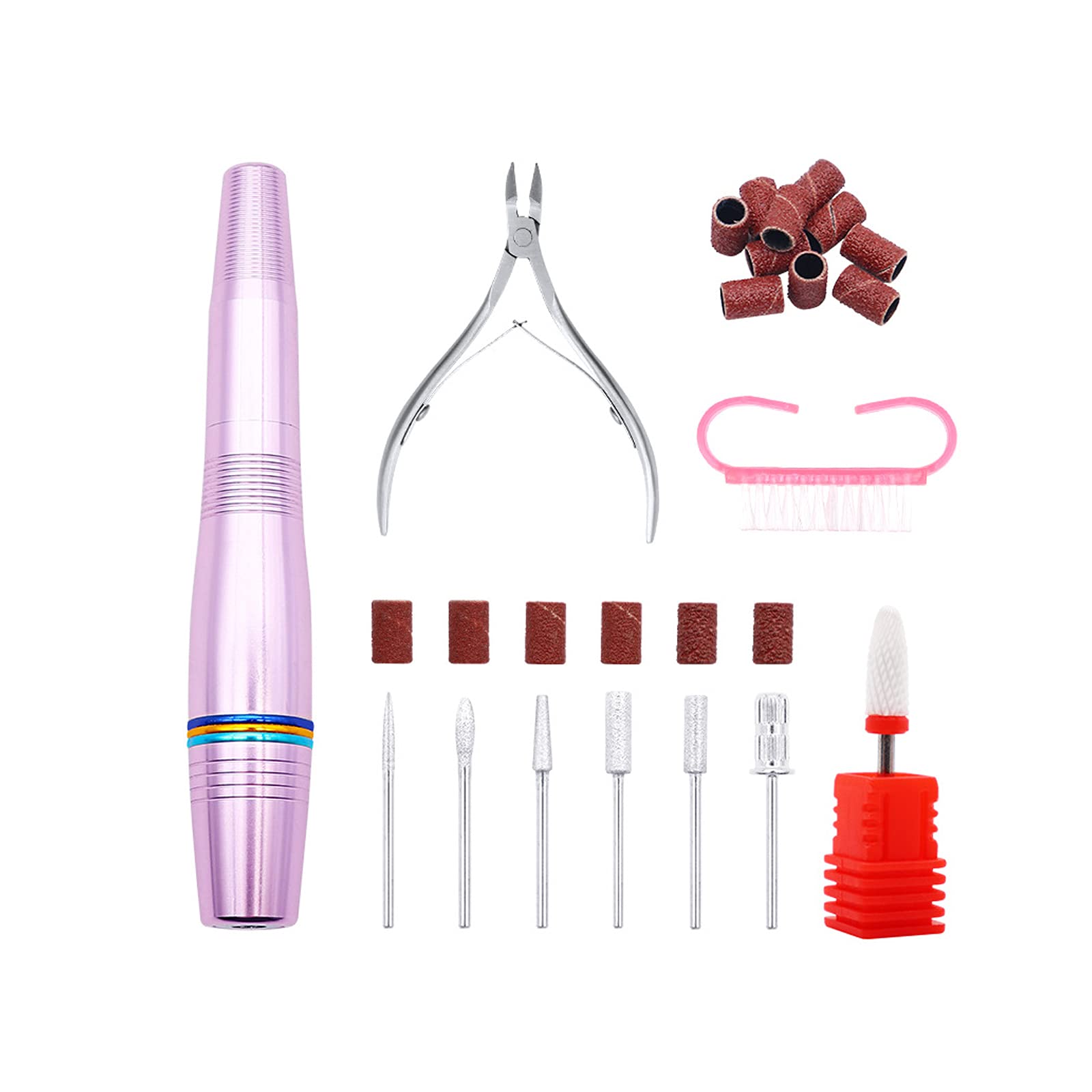 Professional Electric Nail Drill Machine - 20000 RPM Portable Rechargeable USB Nail File for Acrylic & Gel Nails | Perfect for Home & Salon Manicures | Women & Girls Gift Idea (Purple)