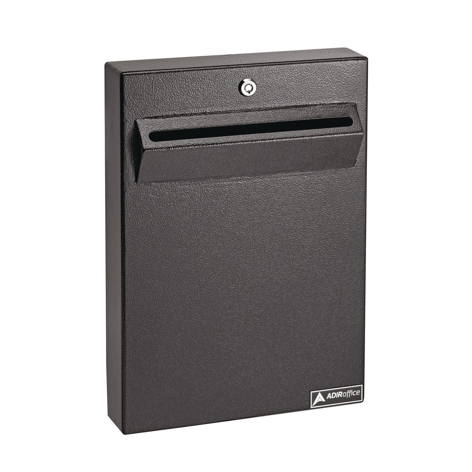 AdirOffice Large Wall Mounted Weatherproof Steel Secure Drop Box - 11 x 2.4 x 16 Inches, Black - Perfect for Mail, Package & Document Delivery for Homes, Offices & Apartments