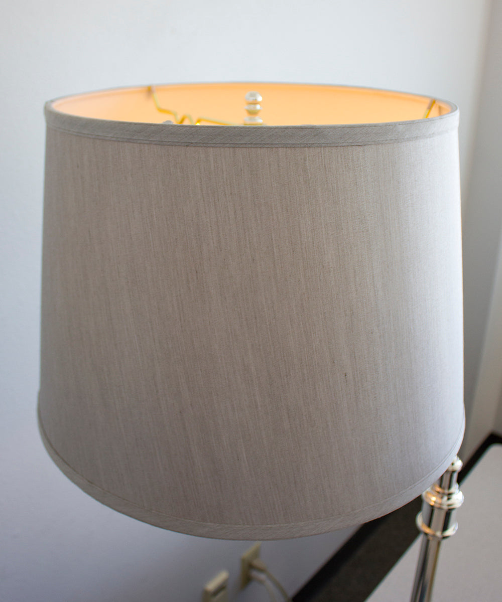 16W x 11H Silver Grey Hardback Lamp Shade - Classic Drum Shape for Table & Floor Lamps - Perfect for Living Room, Bedroom, or Office Lighting Decor