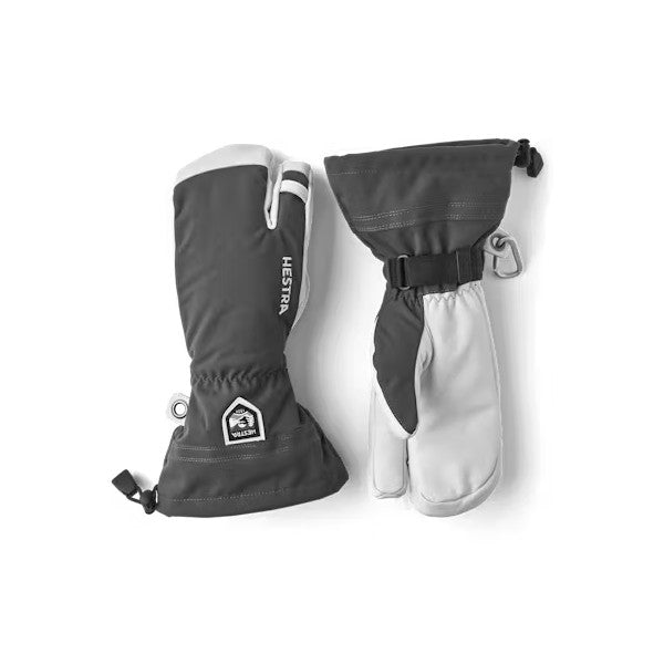 Hestra Army Leather Heli Ski 3 Finger Gloves - Warm Winter Gloves for Skiing, Snowboarding & Outdoor Adventures - Durable & Waterproof Cold Weather Gloves for Men & Women