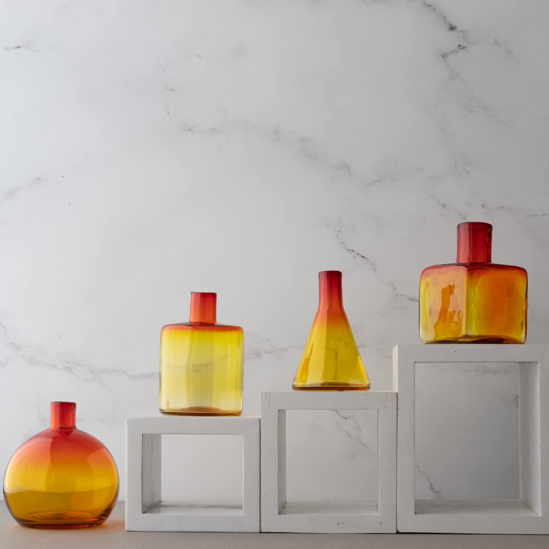 1223 Beaker Bud Vase - Tangerine Orange Glass Flower Vase for Home Decor, Wedding Centerpieces & Tabletop Arrangements