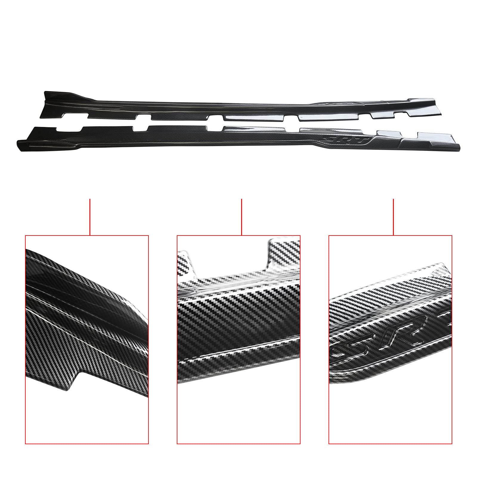 Carbon Fiber Side Skirts for 2011-2018 Dodge Charger RT R/T SXT - Rocker Panel Extensions & Splitters - Enhance Style & Aerodynamics for Street Racing & Car Shows