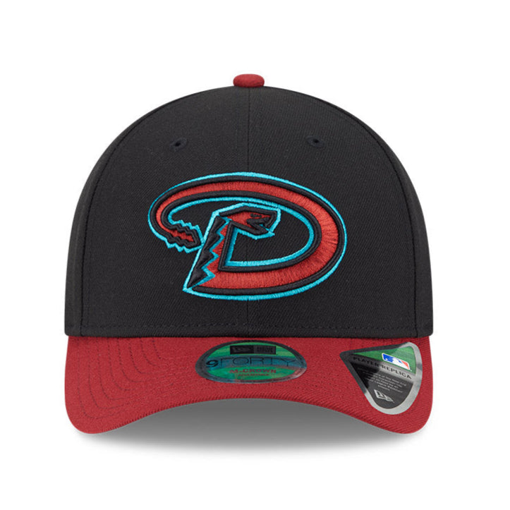 New Era 9Forty M Crown Arizona Diamondbacks Snapback Baseball Cap - Black & Sedona Red for Men's Casual Wear & Game Day Outfits