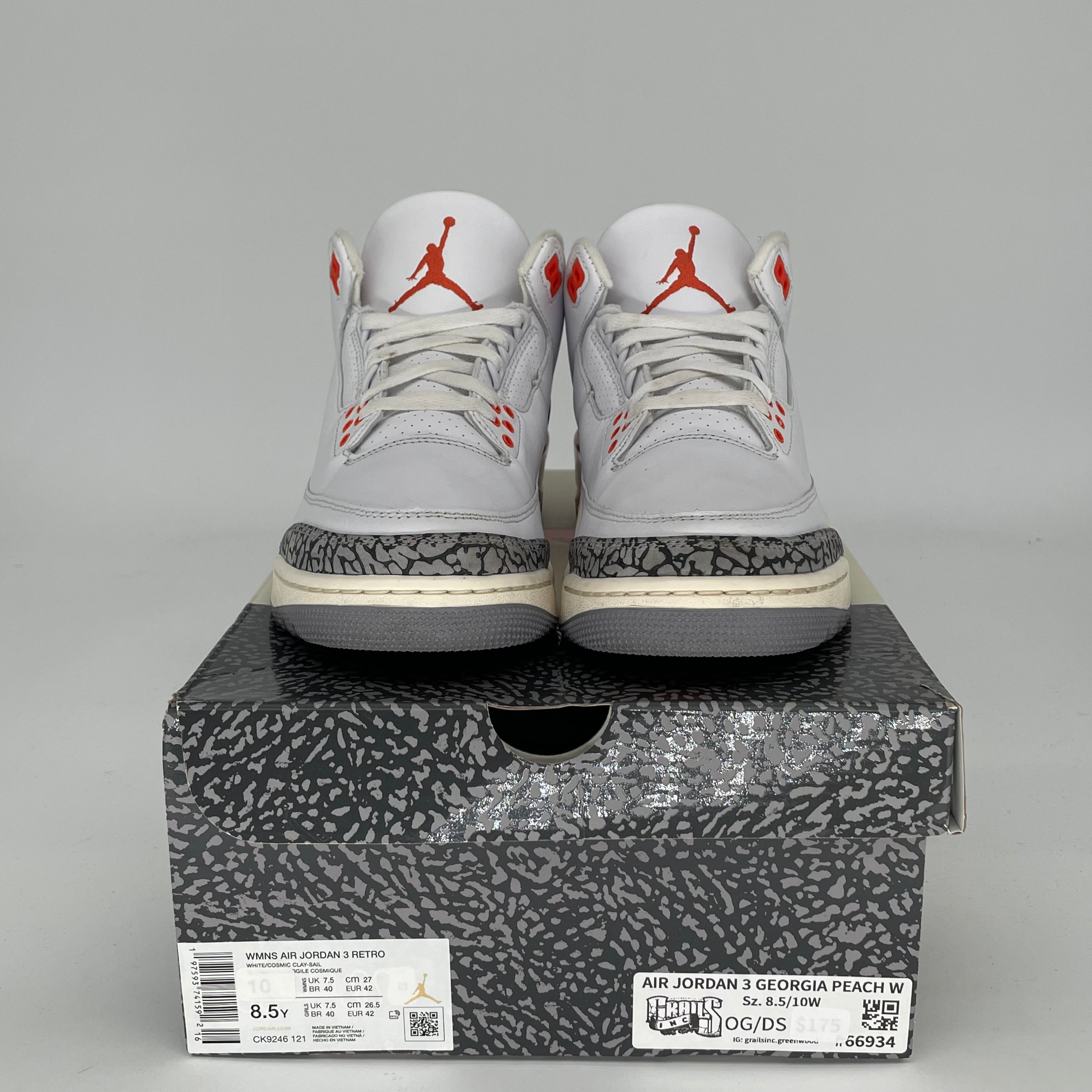 AIR JORDAN 3 Georgia Peach Women's Basketball Shoes Size 8.5/10W - CK9246-121 | Retro Sneakers for Running, Gym & Casual Wear