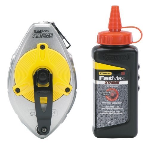 Stanley FatMax Xtreme 47-487L Professional Chalk Reel with Red Xtreme Chalk Kit - Heavy-Duty Construction Tool for Carpentry, Masonry & DIY Projects