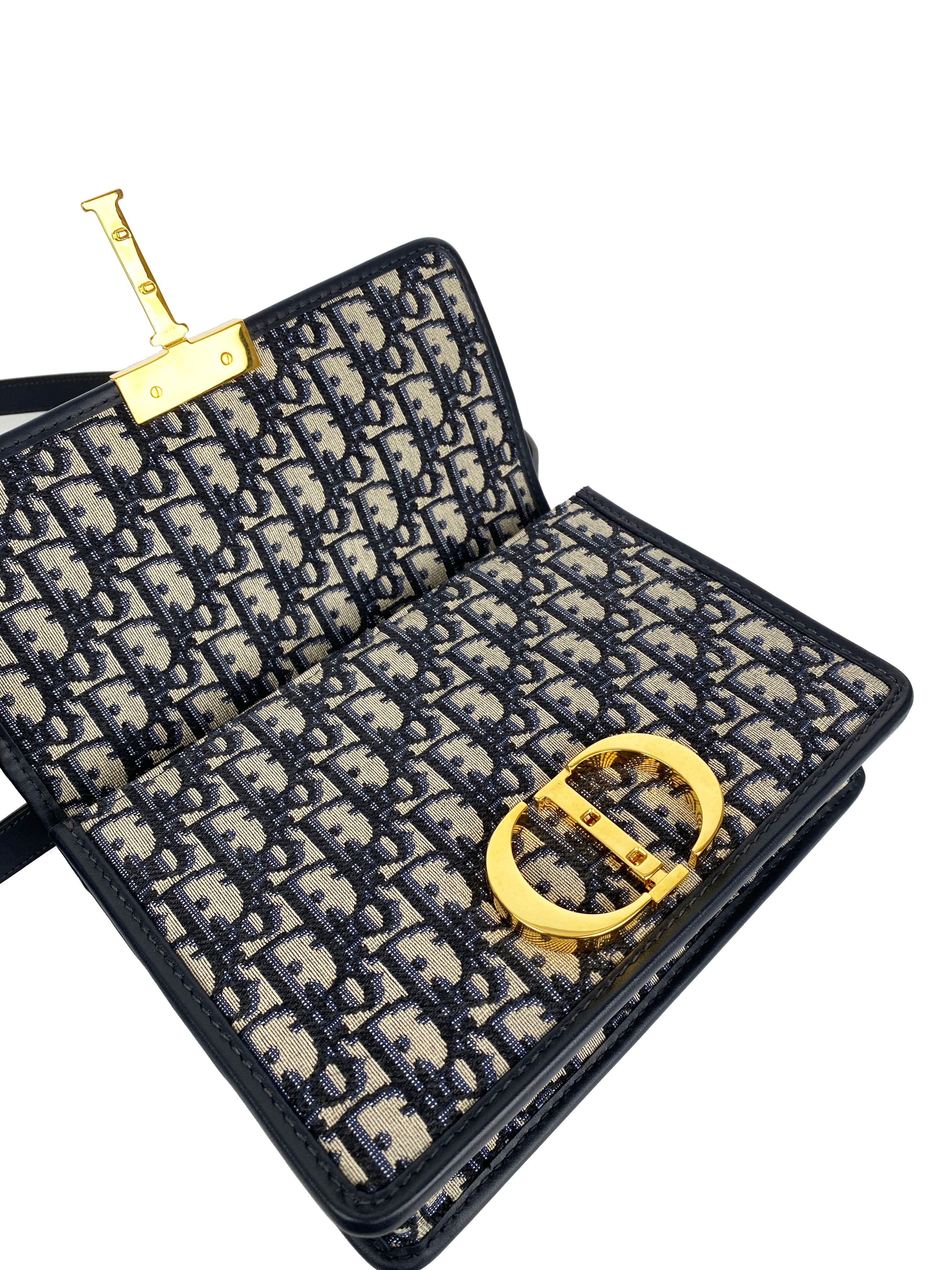 Dior Blue Oblique Jacquard 30 Montaigne Bag - Luxury Designer Handbag for Women | Perfect for Work, Travel & Special Occasions
