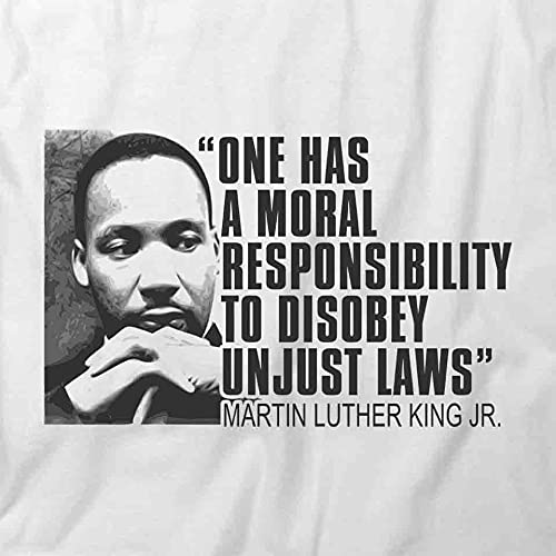 Disobey Unjust Laws MLK Jr Graphic T-Shirt - White Printed Tee for Civil Rights Activists & Social Justice Supporters | Casual Wear & Protest Outfit