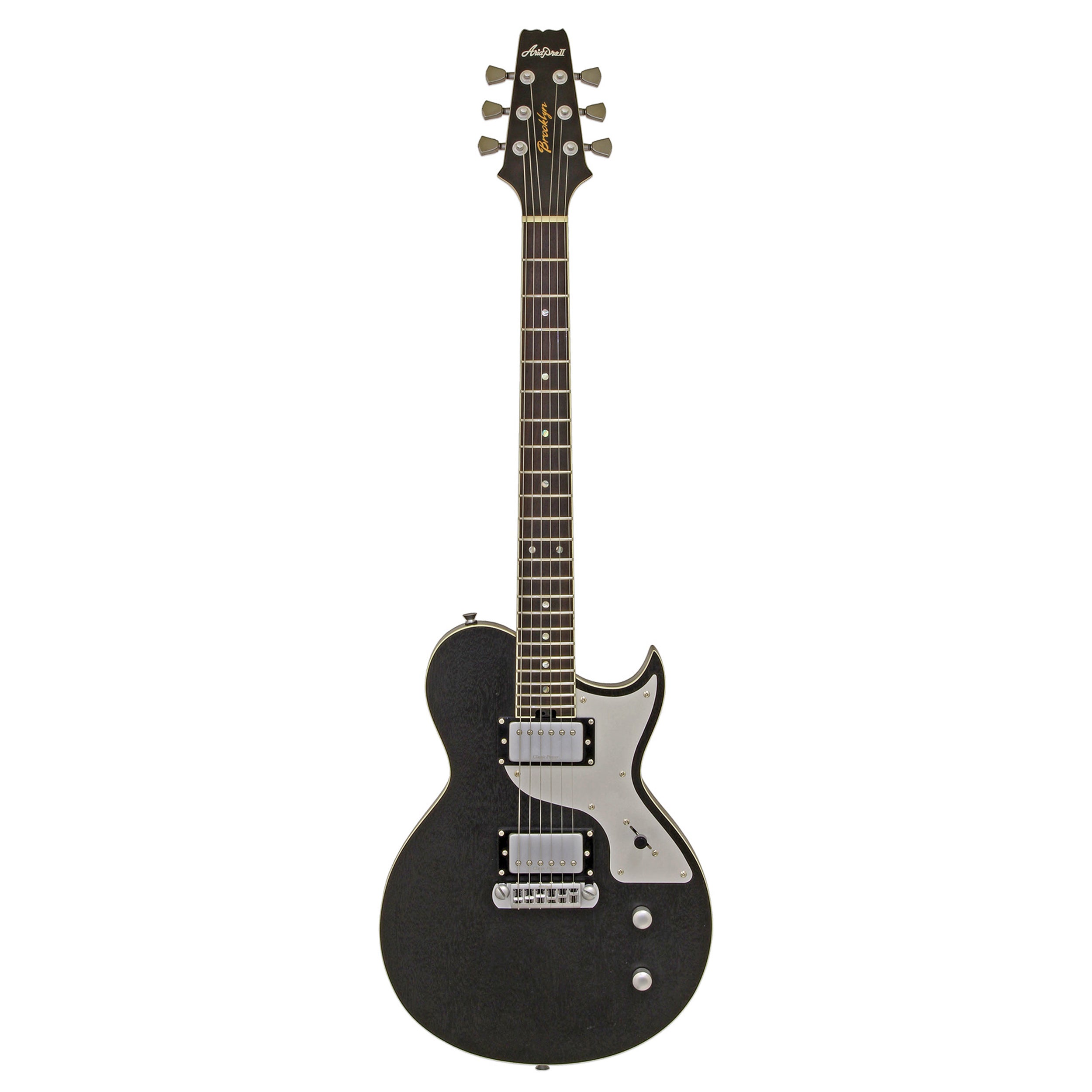 Aria Brooklyn Electric Guitar - Open Pore Black Finish | Professional Solid Body Guitar for Rock, Blues & Jazz | Perfect for Stage Performances & Home Practice