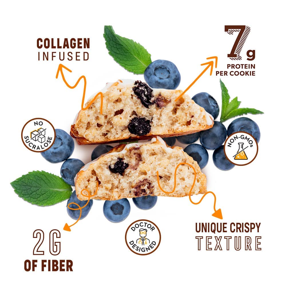 Smart for Life Blueberry High Protein Cookies - 1 Week Supply | Low Carb, High Fiber Meal Replacement Snacks | Keto-Friendly Diet Cookies for Weight Loss | Perfect for On-the-Go Breakfast, Office Snacks & Post-Workout Nutrition
