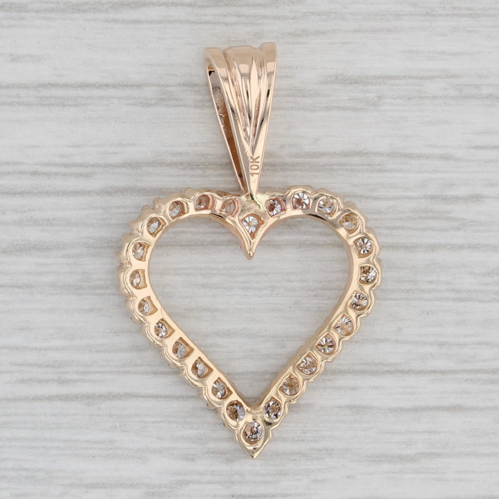 0.47ctw Diamond Heart Pendant Necklace in 10k Yellow Gold - Elegant Jewelry Gift for Women, Perfect for Valentine's Day & Anniversary