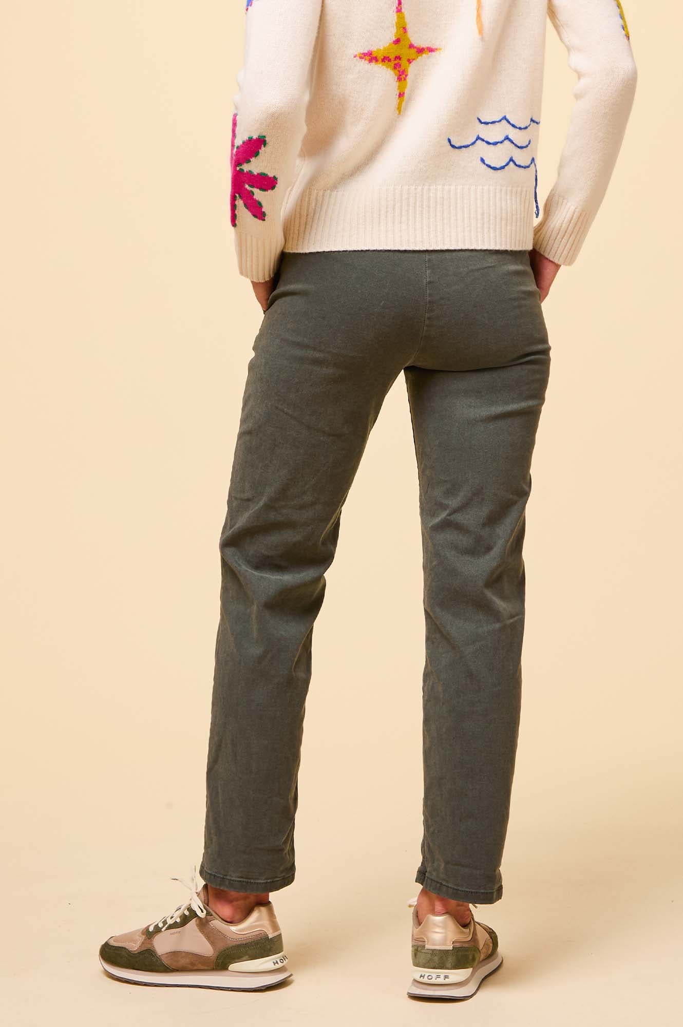 Abie Denim Jeans for Women - High Waisted Skinny Jeans in Jungle Green | Comfortable Stretch Denim Pants for Casual Wear & Night Out