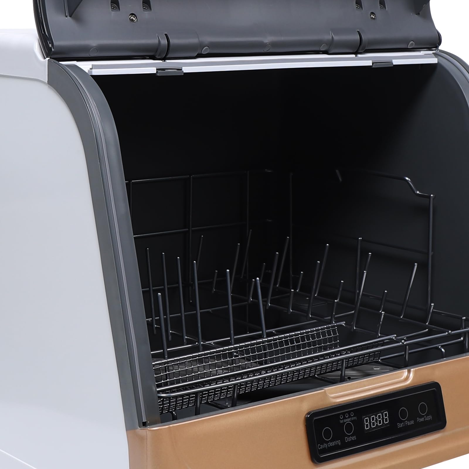 1200W Portable Countertop Dishwasher with 5L Built-in Water Tank | Compact Mini Dishwasher for Apartments, RVs & Small Spaces | 360° Streak-Free Deep Cleaning | Energy Efficient & Quiet Operation | Perfect for Kitchen, Dorm, Office or Camping Use