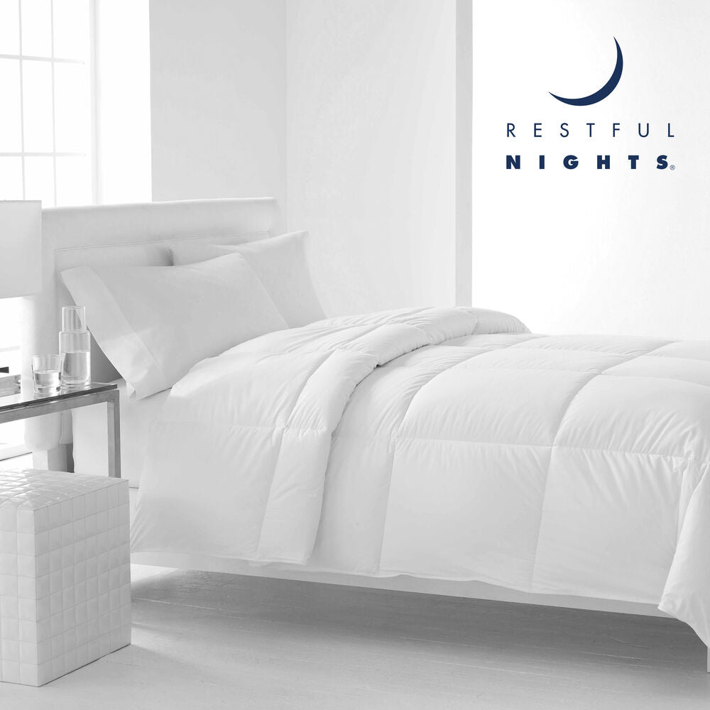 Restful Nights Ultra Soft Cotton Plush Pillow - Hypoallergenic & Breathable for Side Sleepers | Made in USA | Perfect for Bedroom, Guest Room & Travel