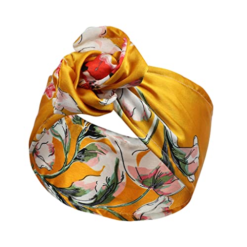 Oshhni Women's Floral Wire Headband Hair Accessory - Lily Yellow for Holiday, Party, Wedding & Everyday Wear