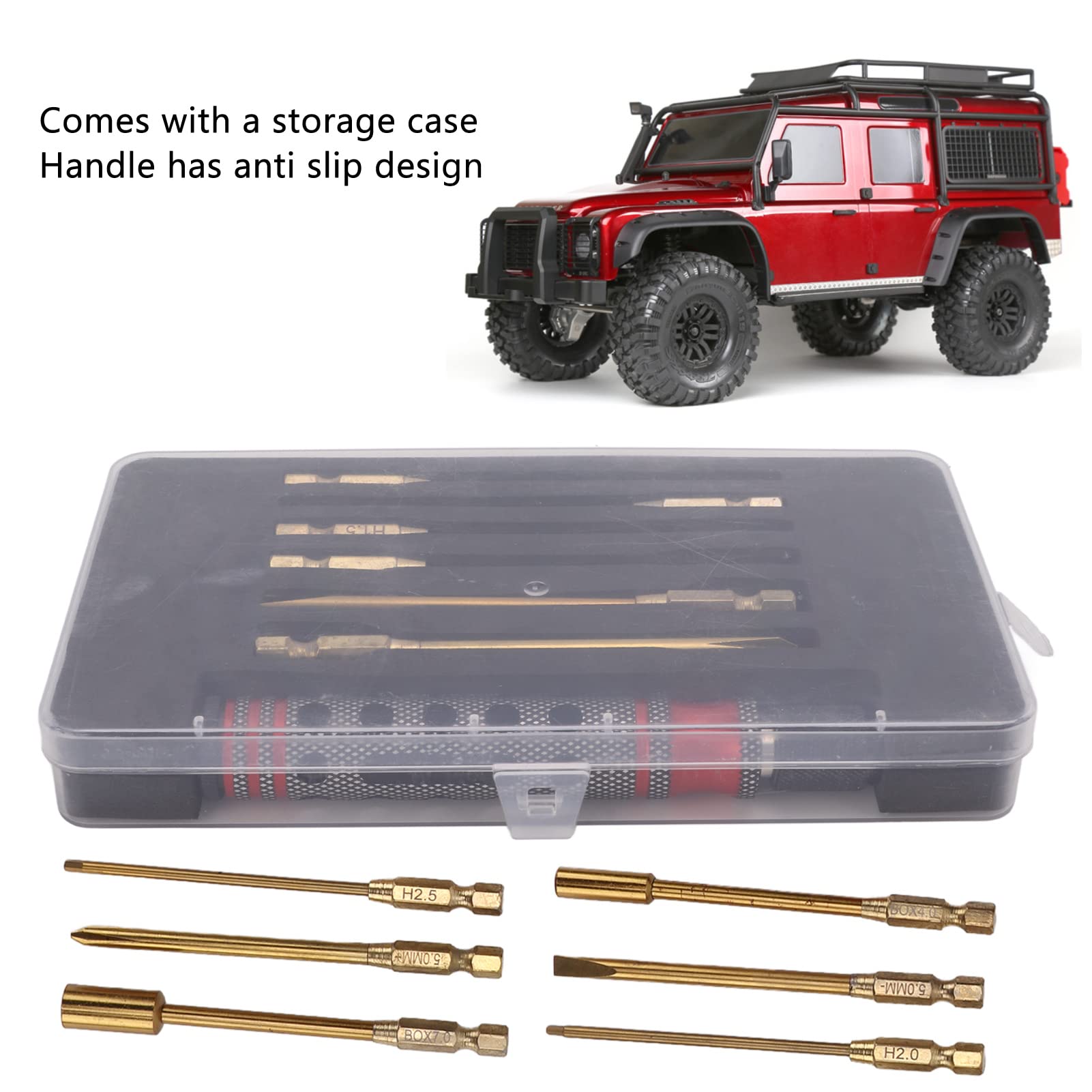 12-in-1 Detachable RC Screwdriver Set - Red Handle Repair Tool Kit for RC Cars, Drones & Model Vehicles - Perfect for Hobbyists & DIY Enthusiasts