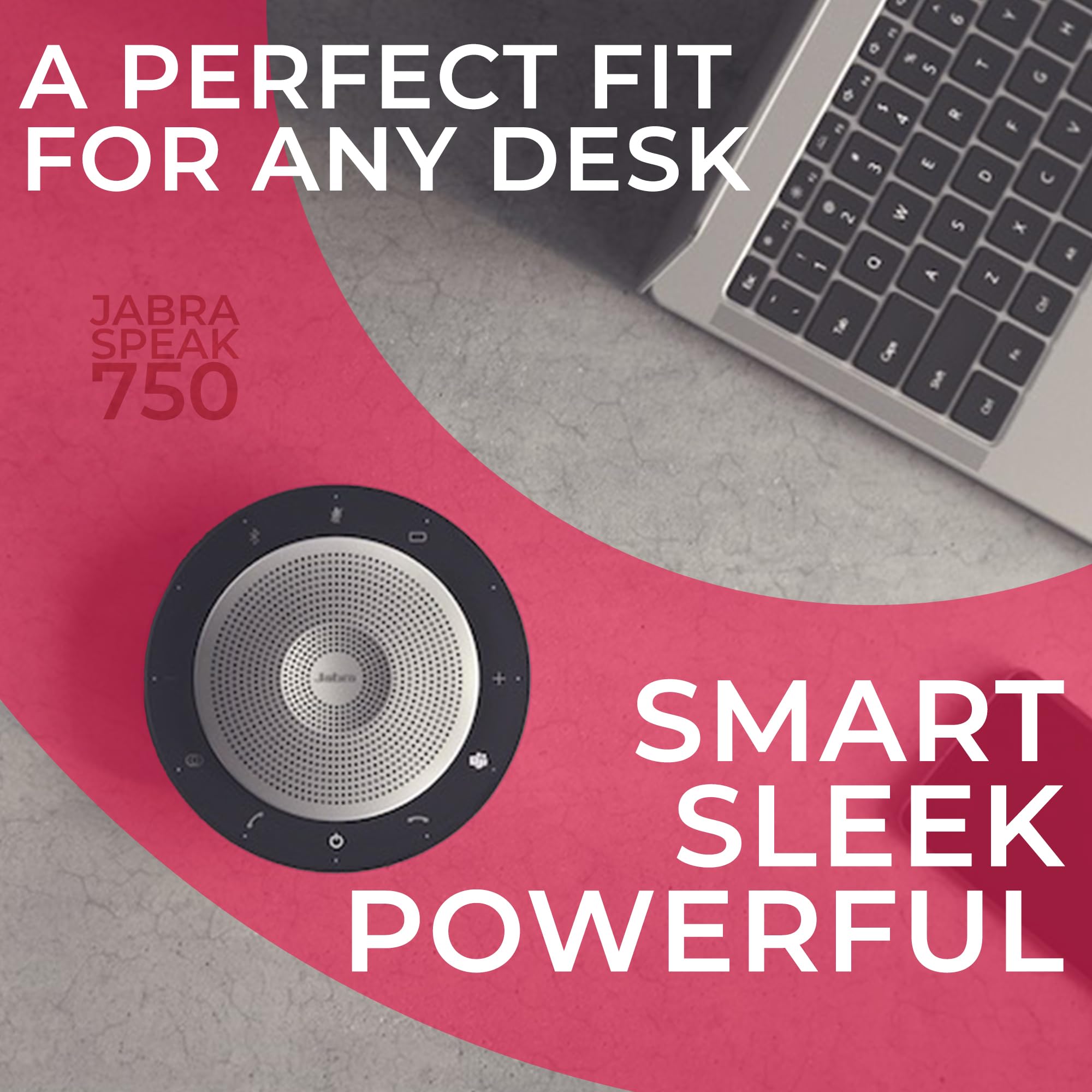Jabra Speak 750 MS Bluetooth Speakerphone with USB Dongle - Certified for Microsoft Teams - Compatible with PC, Mac, Tablet & Smartphone - Includes Microfiber Cloth - Perfect for Conference Calls & Remote Work