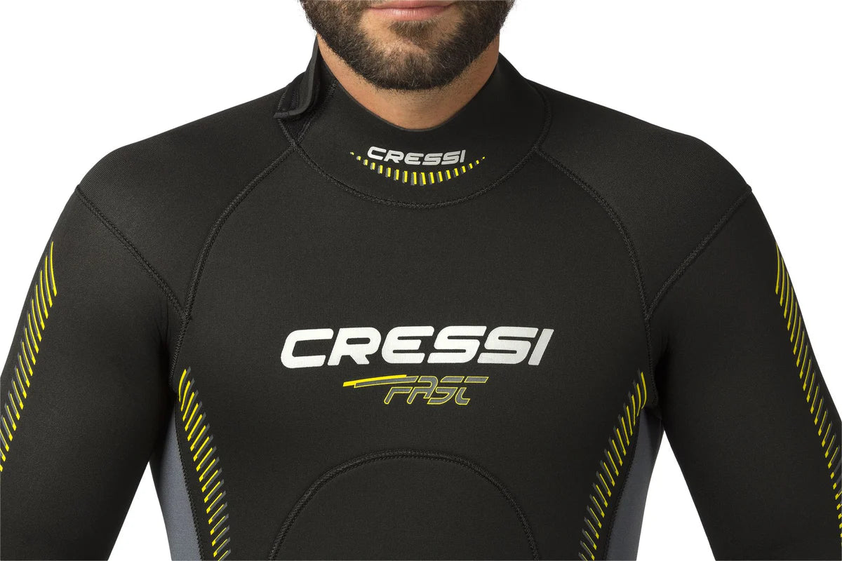 Cressi Fast Full Wetsuit for Scuba Diving & Spearfishing - 3mm Neoprene Thermal Protection for Men & Women - Perfect for Cold Water Surfing, Snorkeling & Water Sports