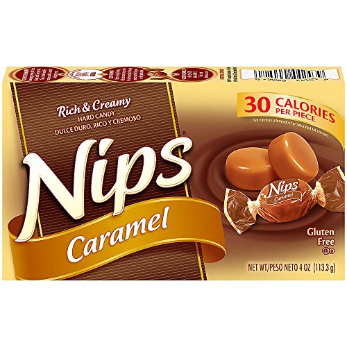 Nips Gluten Free Rich & Creamy Caramel Hard Candy - 4 oz Pack of 2 (8 oz Total) - Delicious Caramel Treats for Parties, Gifts & Everyday Snacking