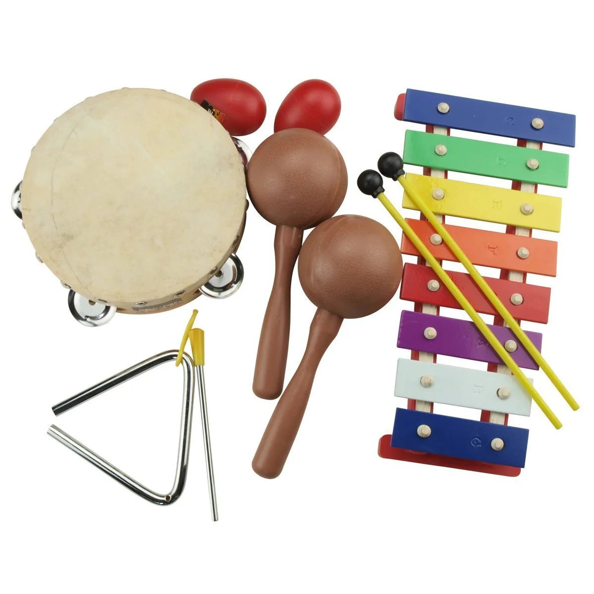 Drumfire 5-Piece Hand Percussion Set with Carry Bag - Bongos, Tambourine, Maracas for Kids & Adults - Perfect for Music Class, Band Practice & Home Entertainment