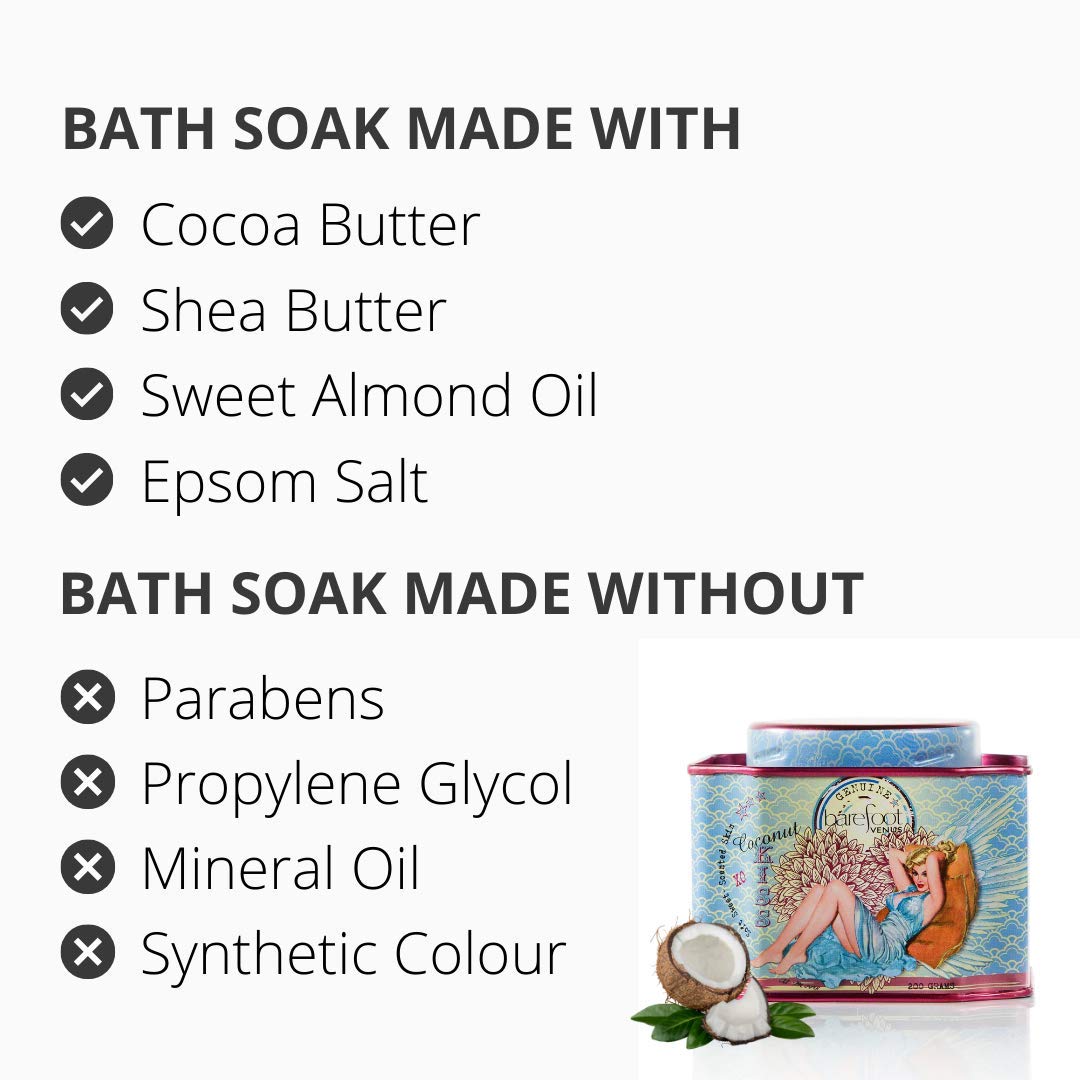Organic Bath Soak, Hand Cream & Argan Oil Body Care Gift Set - Coconut Kiss Scent | Moisturizing Spa Treatment for Dry Skin | Perfect for Relaxation, Self-Care & Gift Giving