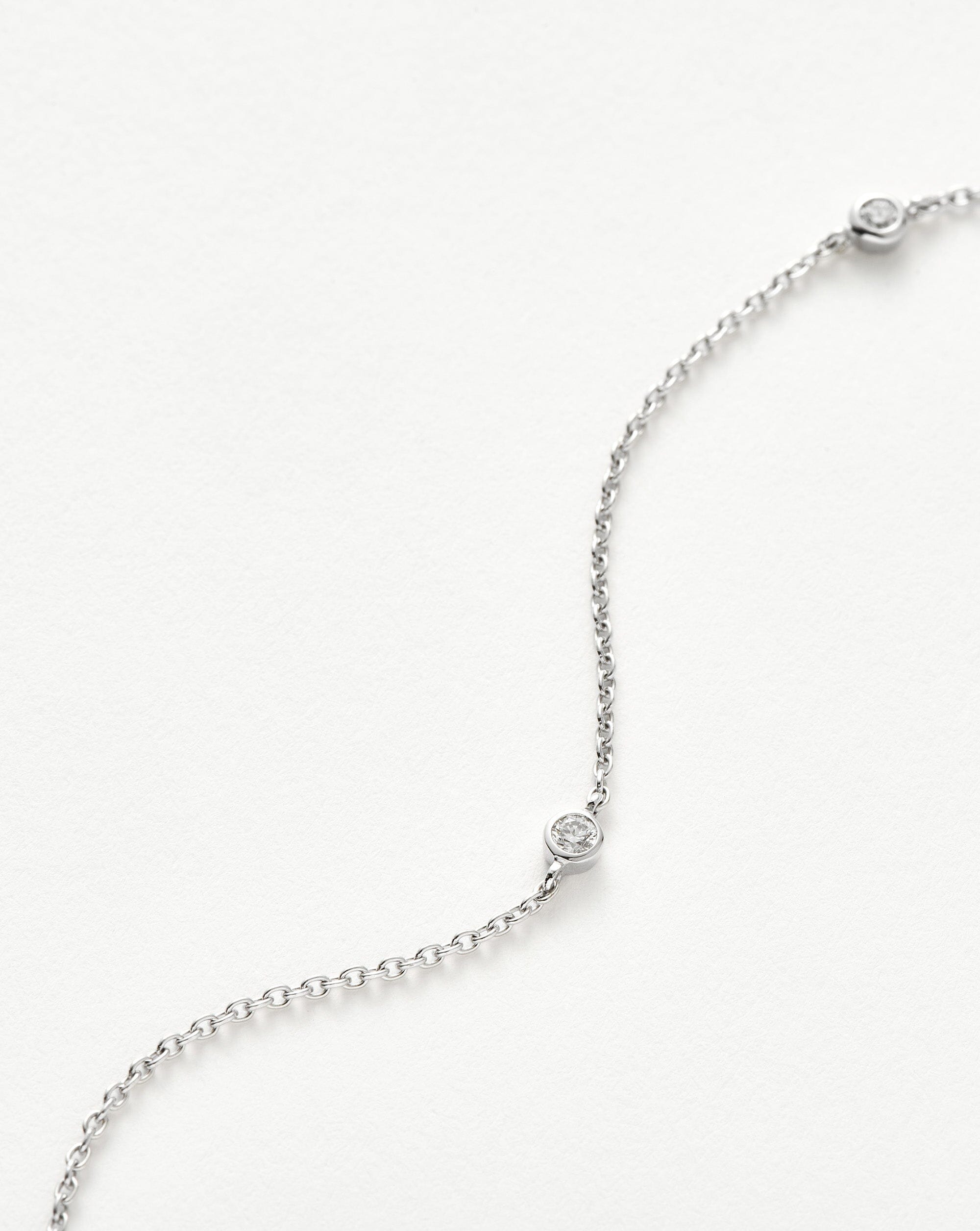 14K White Gold Floating Diamond Necklace - Dainty & Elegant Jewelry for Women | Perfect for Weddings, Anniversaries & Special Occasions