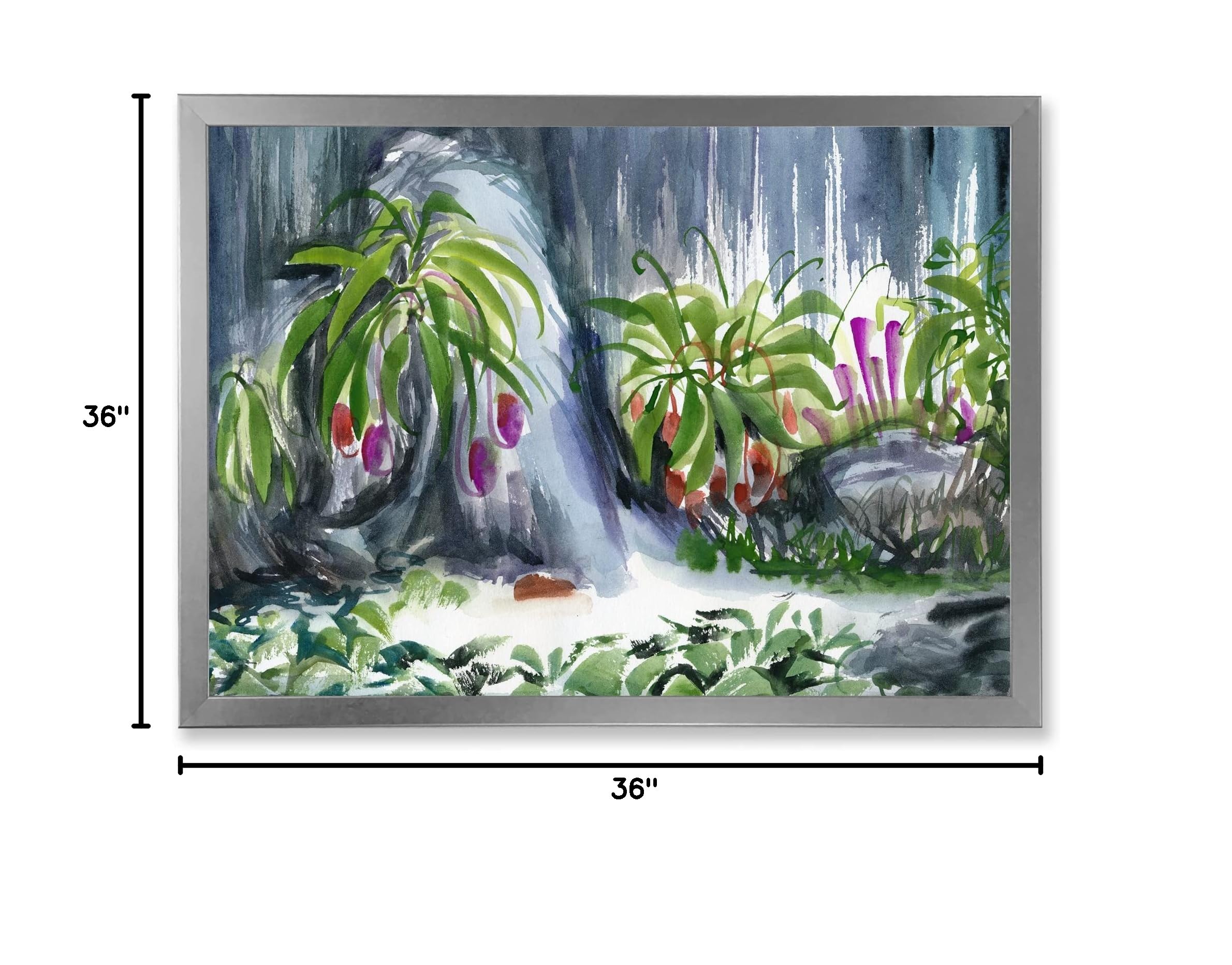 DesignQ Tropical Plants Oasis Farmhouse Framed Wall Art - Vibrant Botanical Decor for Living Room, Bedroom & Office - Perfect for Home, Office & Farmhouse Style Interiors