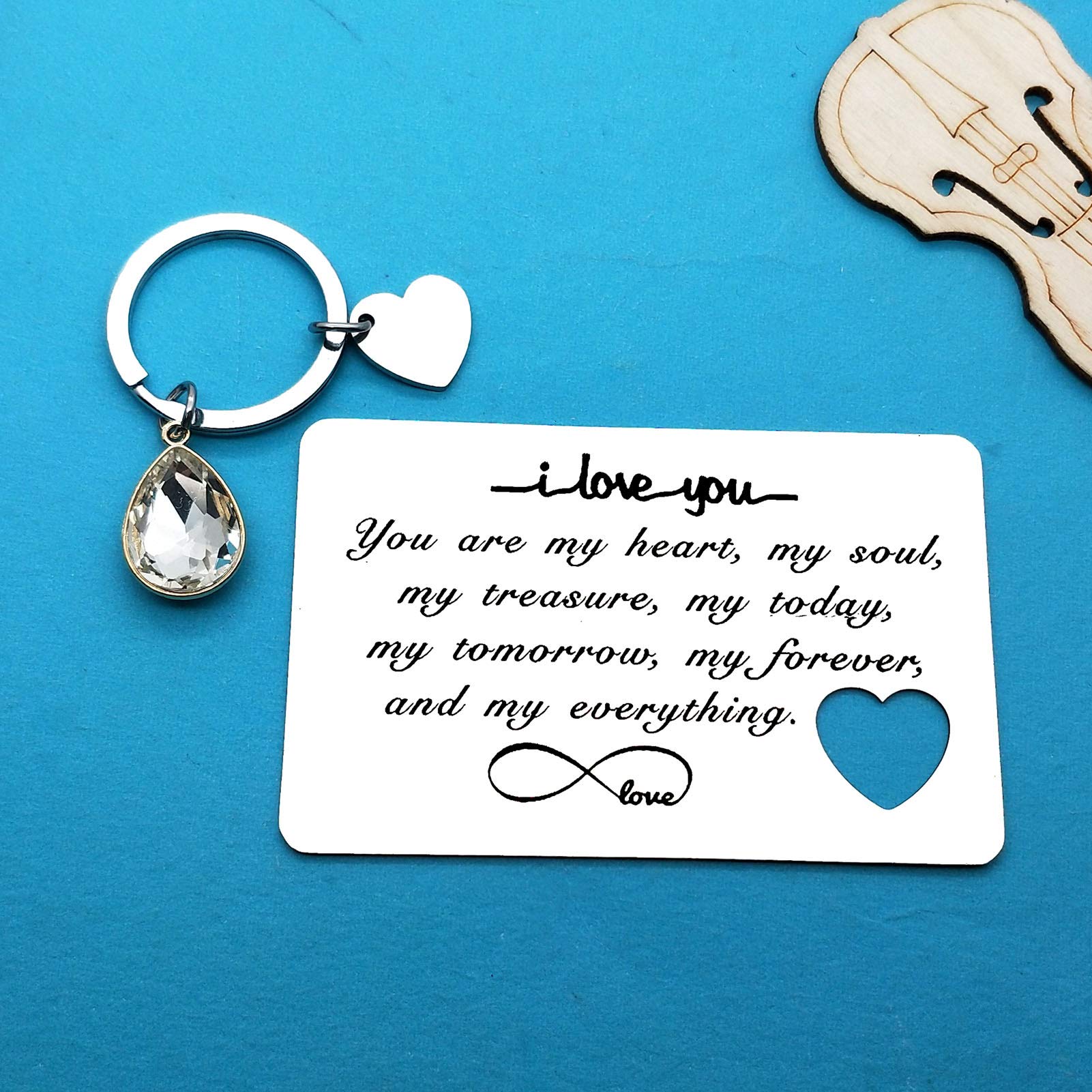 **Personalized Engraved Wallet Insert Card - Romantic Gift for Boyfriend, Husband, Fiance - I Love You Anniversary, Christmas, Birthday & Valentine's Day Gift for Men - Perfect for Weddings, Proposals & Special Occasions**