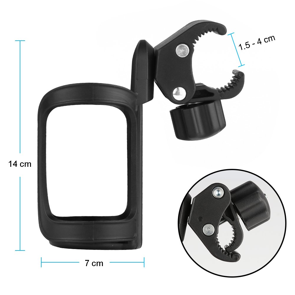**Accmor Universal Cup Holder for Walkers, Wheelchairs & Rollators - Black Drink Holder Accessory for Mobility Scooters & Rollator Walkers - Perfect for Outdoor Activities, Travel & Daily Use**
