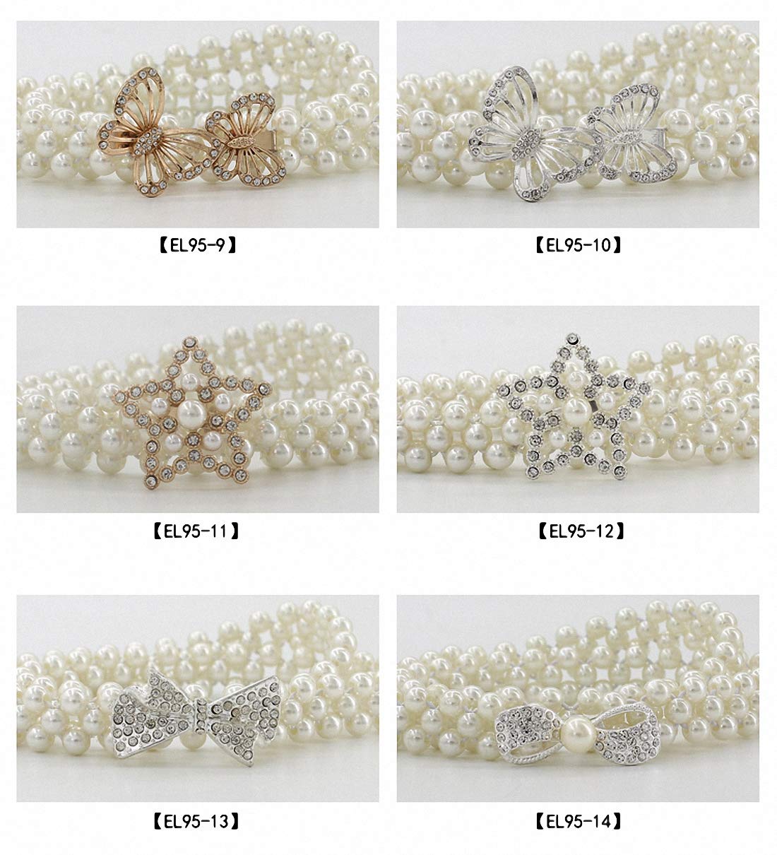 Elegant Women's Stretch Pearl Waist Belt with Rhinestone Interlocking Buckle - Adjustable Elastic Sash for Party Dresses, Wedding Gowns & Formal Occasions | Perfect Accessory for Evening Events, Bridal Showers & Special Celebrations