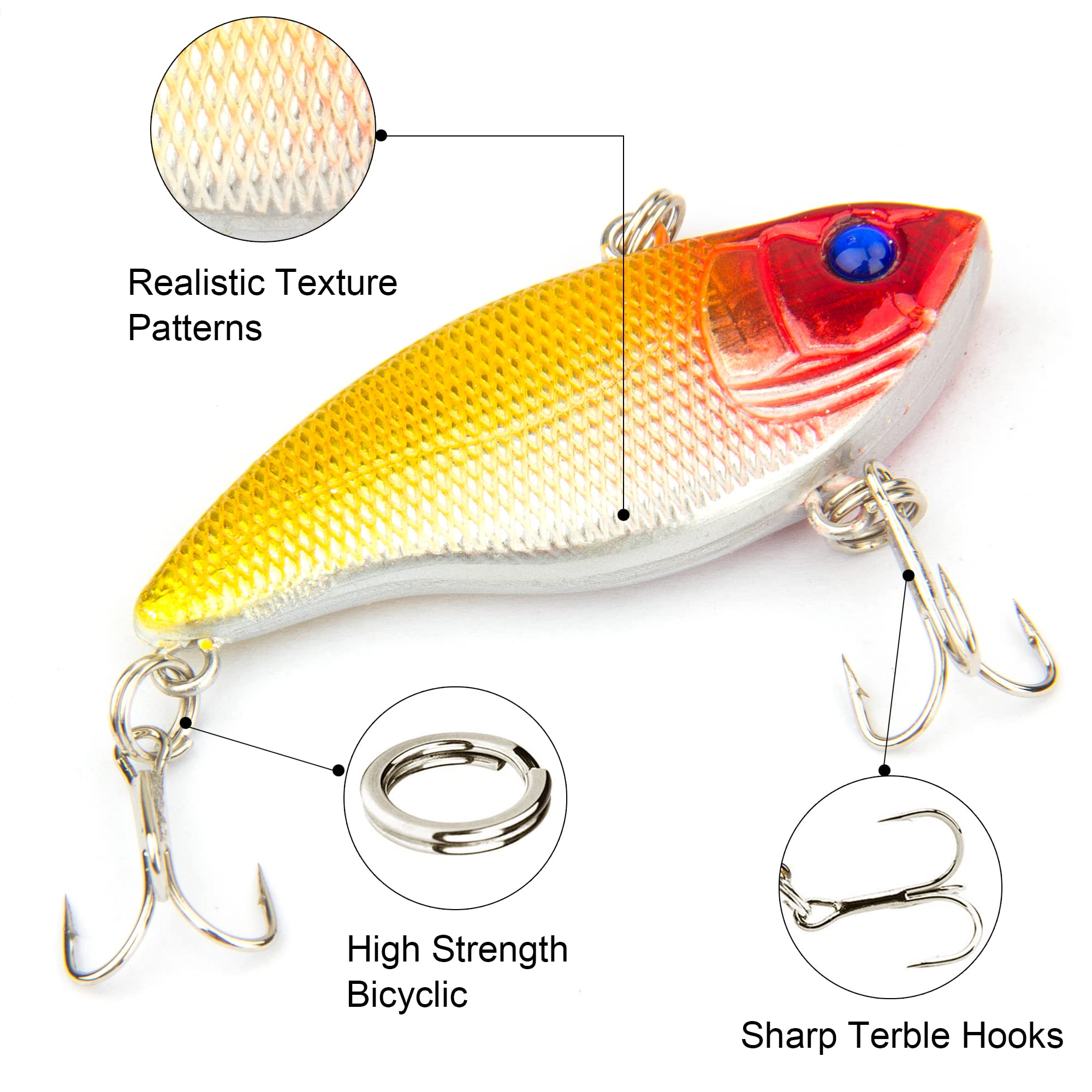 Rooster Tail Bass Trout Lures with Feathers - Fishing Spinner Baits Kit for Bass & Trout