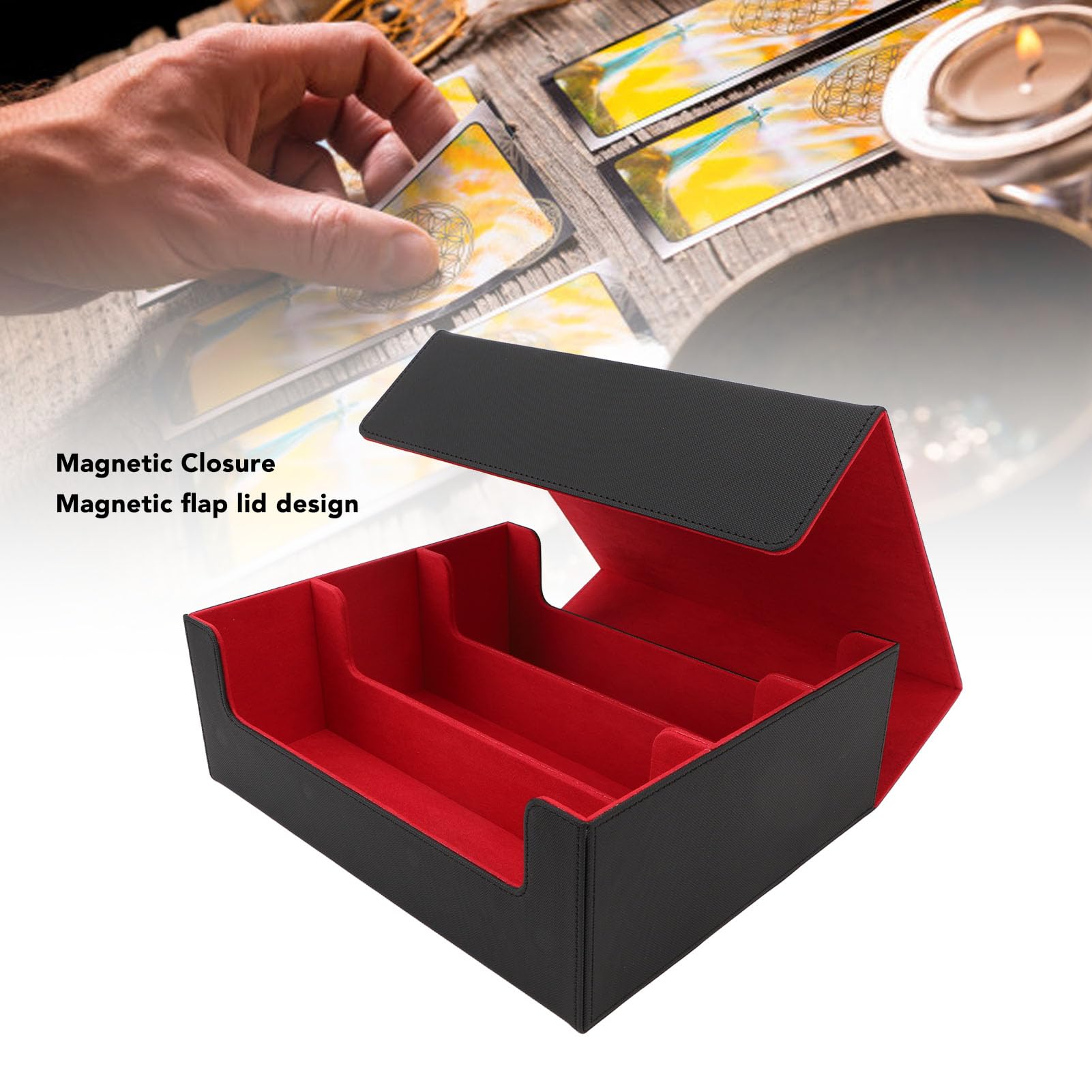 Large Capacity Magnetic Closure Portable Deck Box for Tarocchi Cards - Perfect for Card Storage, Travel & Game Nights