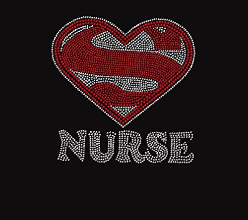 Super Nurse Rhinestone Iron-On Transfer - Sparkling Rhinestone Design for DIY T-Shirts, Jackets & Crafts - Perfect for Costumes, Gifts & Nursing Apparel
