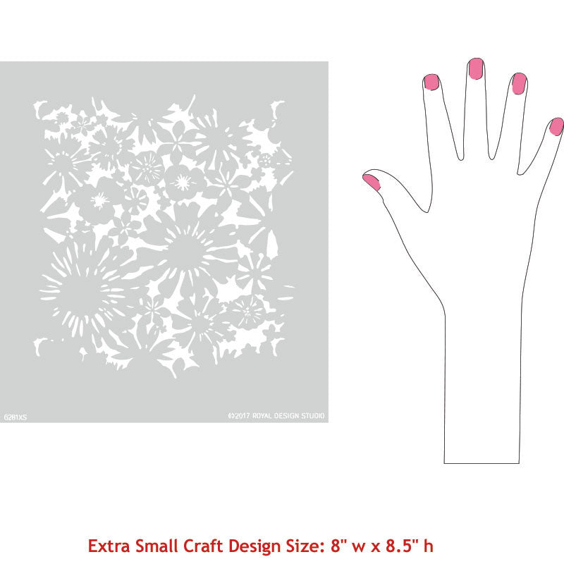 Floral Fireworks Craft Stencil - DIY Scrapbooking, Card Making & Home Decor Templates for Creative Projects