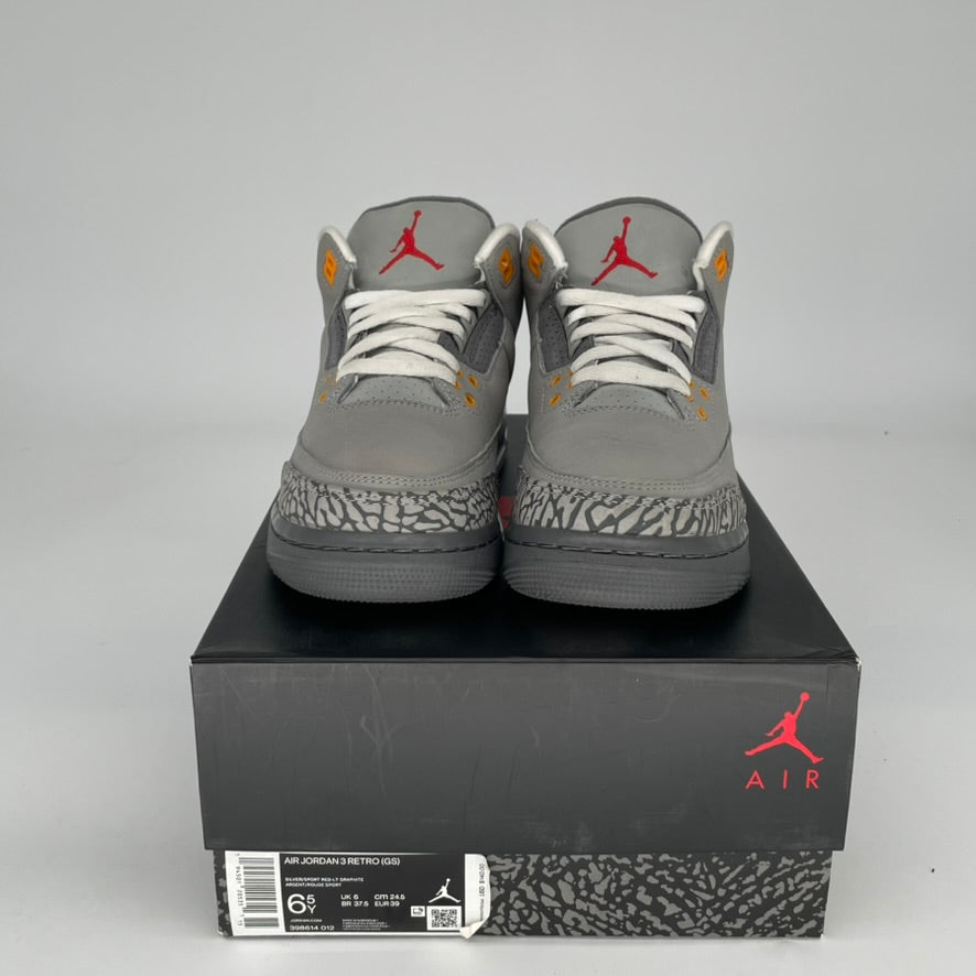 Original Air Jordan 3 Retro 'Cool Grey' Men's/Women's Sneakers Size 6.5/8W (Style: 398614-012) - Perfect for Basketball, Streetwear & Casual Fashion